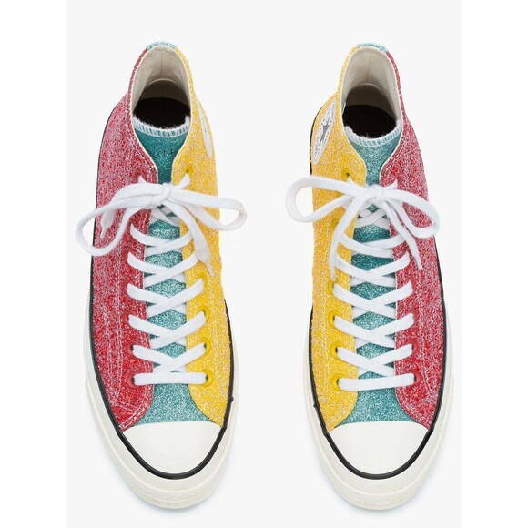 CONVERSE x JW ANDERSON Red Yellow Glitter Chuck 70 High Top - US 9.5 M / 11.5 W - Picture 3 of 12